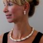 Bamboo Stud Pearl Earrings on Super Model