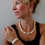 Bamboo Silver Cuff Bracelet on Super Model