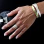 Braided Ribbon Silver Bracelet on Super Model
