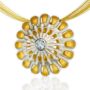 Daisy Silver Necklace with White Topaz