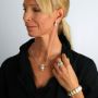 Bamboo Pearl Necklace with Pendant on Super Model