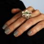 Crown Flower Silver Ring, Cocktail Rings, Handmade Sterling Silver Rings, Handcrafted Silver Rings, Cool Rings, Oliver Schnoor Jewelry Artist