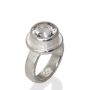Solitaire Silver Ring - Sterling Silver with White Topaz