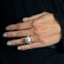 Solitaire Silver Ring - Sterling Silver with White Topaz on Super Model